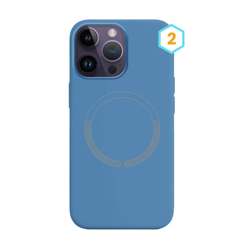 Capa de Silicone Líquido Apokin com MagSafe para iPhone 15 Pro Laranja 5 - Imagem 3