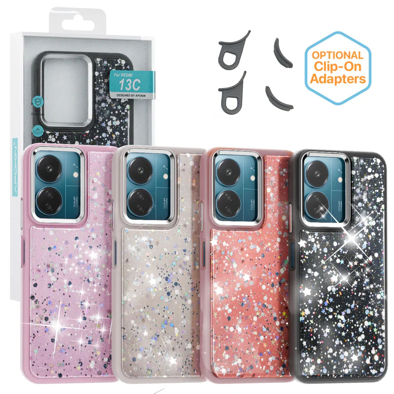 Capa Apokin Xiaomi Redmi 13C com Brilho Preto