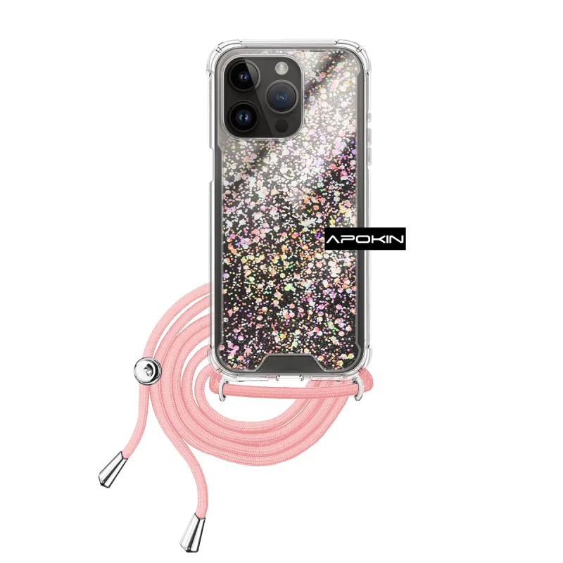 Capa Apokin para iPhone 14 Pro 6,1 polegadas Gel Transparente com Cordão Preto - Imagem 3