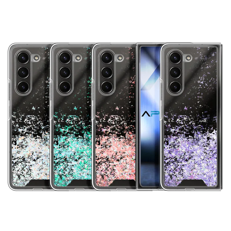 Capa Apokin para Samsung Galaxy Z Fold 7 Acrílico e Gel com Purpurina Rosa - Imagem 1