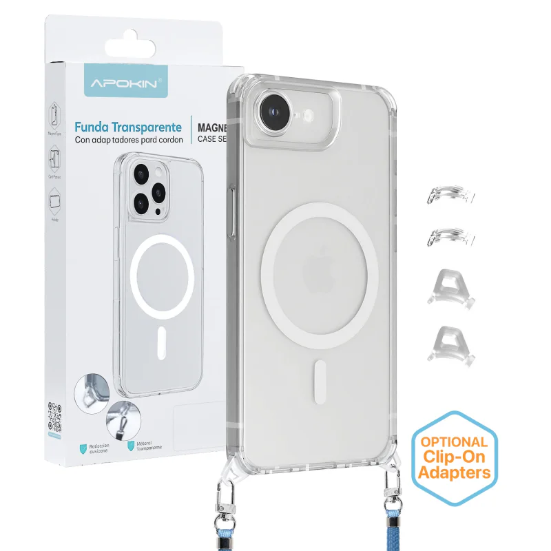 Capa Apokin 2 em 1 ClearStrap Transparente com MagSafe para iPhone 14 Pro Max Transparente - Imagem 1