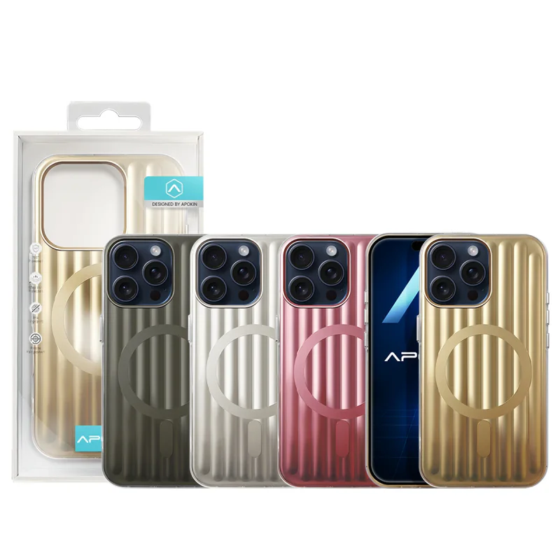 Capa Apokin para iPhone 15 Pro Max Mate Metalizada com MagSafe Preto - Imagem 1