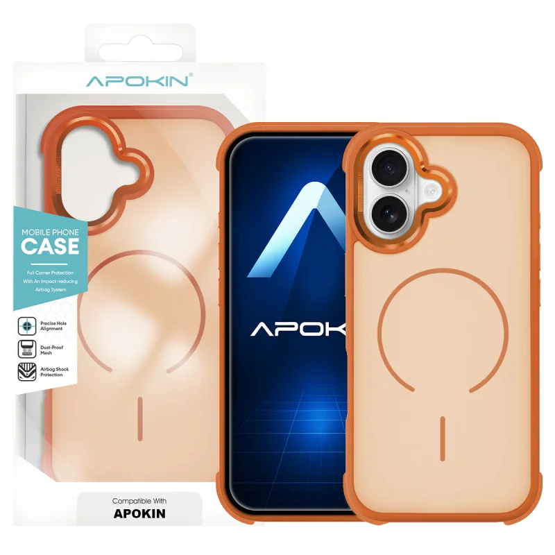 Capa Antichoque Apokin com MagSafe para iPhone 17 Laranja - Imagem 4