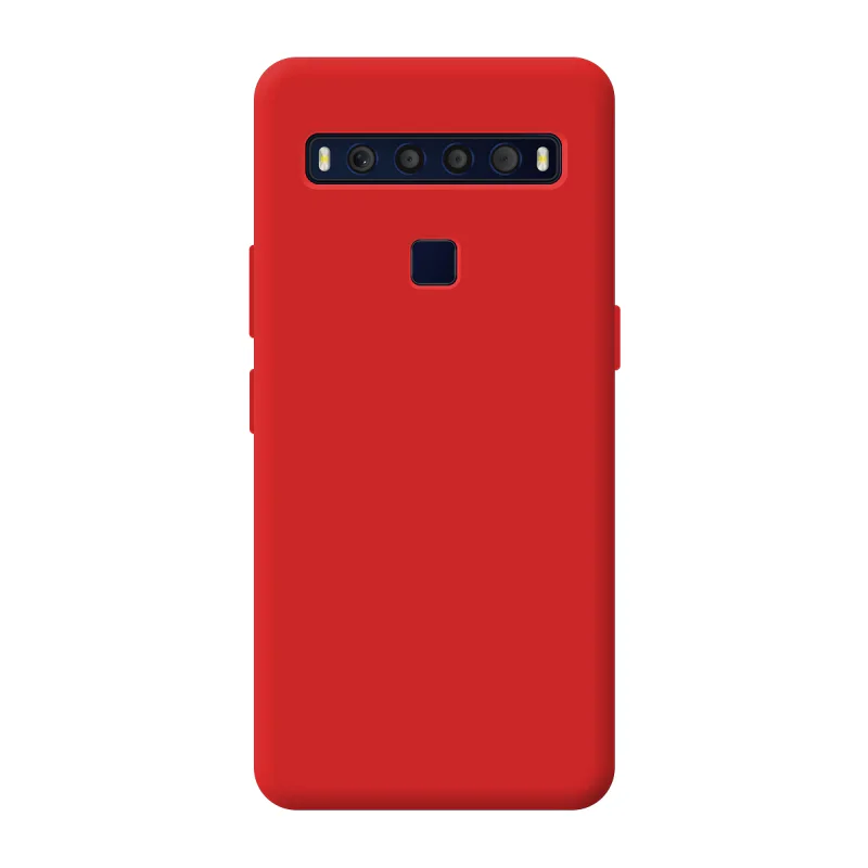 Capa Apokin para TCL 10L em Silicone Macio com Proteção de Câmara 3D Vermelho - Imagem 4