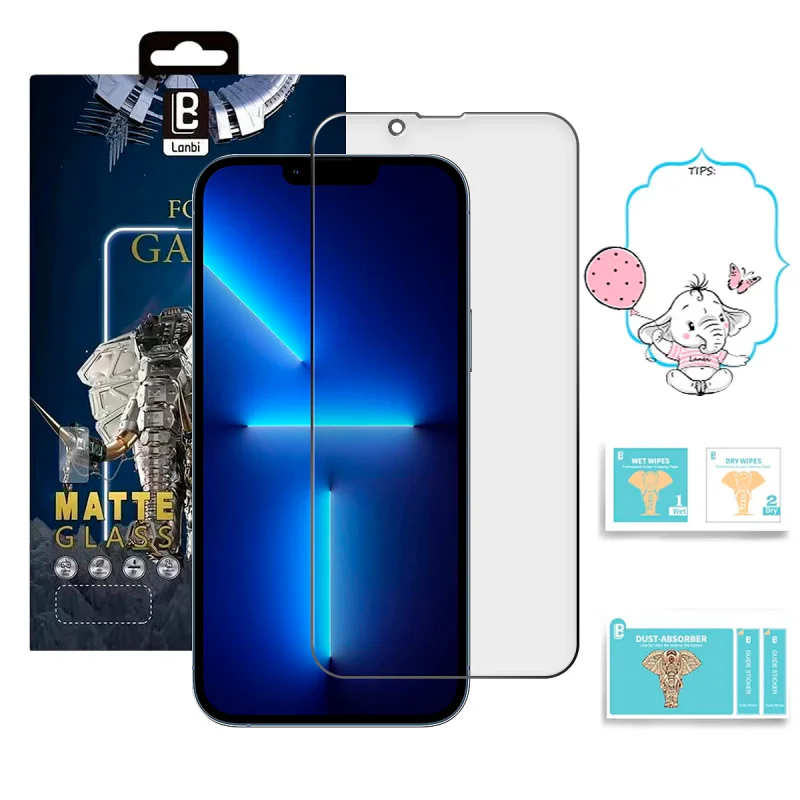 Película de Vidro Temperado Apokin para iPhone 13 Pro Max e iPhone 14 Plus 5D Preto