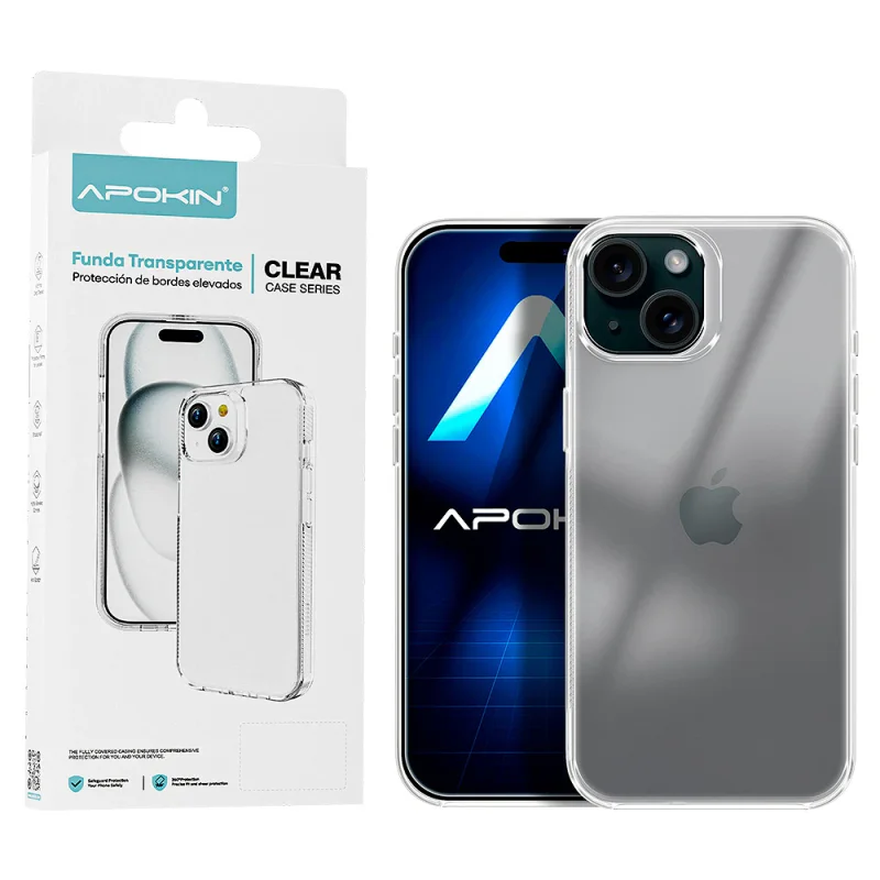 Capa Apokin para iPhone 15 Antichoque Transparente