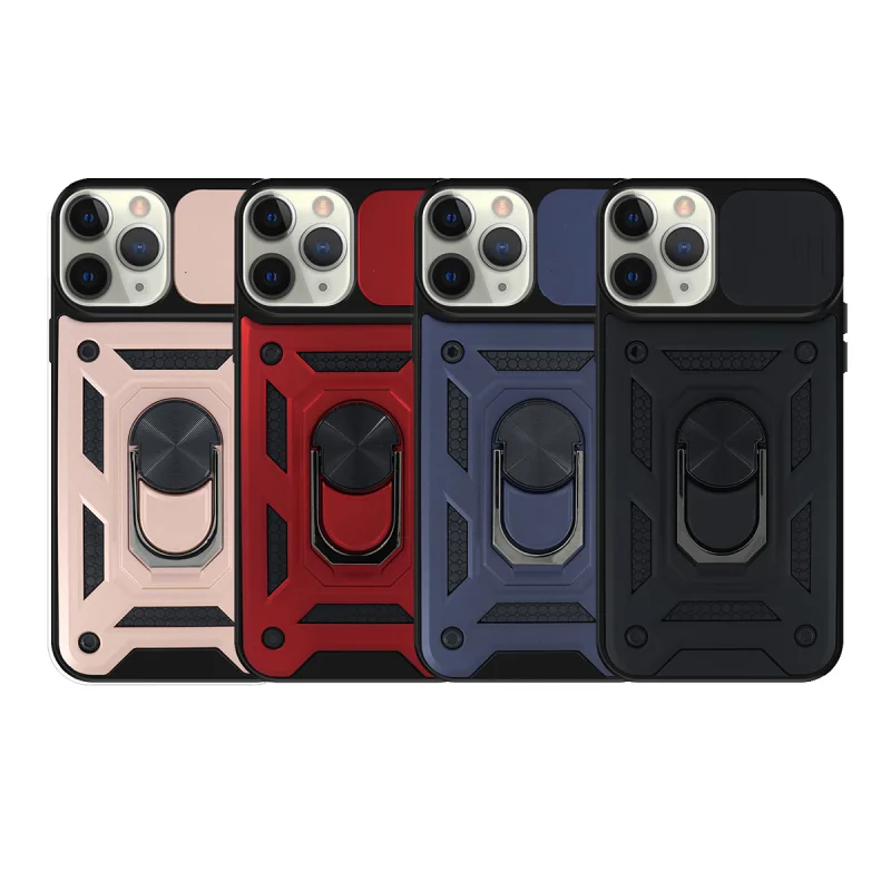 Capa Apokin para Apple iPhone 12 Pro com Anel Suporte e Proteção Deslizante de Câmara Rosa - Imagem 1