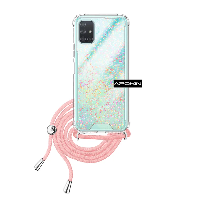 Capa Apokin para Samsung Galaxy A51 Gel Transparente com Cordão Variedade de cores - Imagem 3
