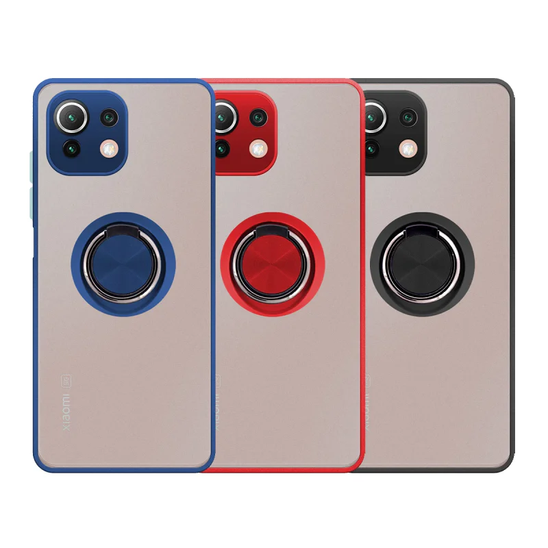 Capa Apokin para Xiaomi Mi 11 Lite em Gel Magnética com Suporte Fumada Preto