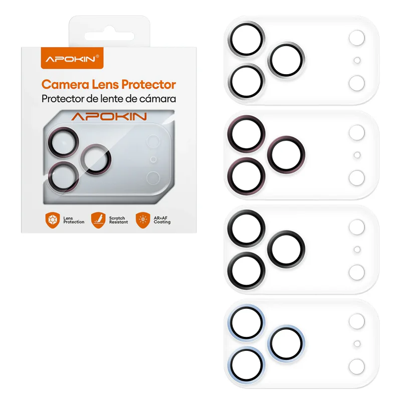 Protetor Integral 360º Apokin de Lentes de Câmara PVD Mate para iPhone 18 Pro Azul Glaciar
