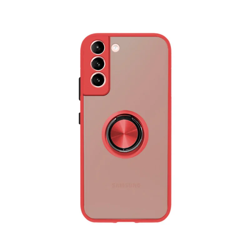 Capa Gel Apokin para Samsung Galaxy S21 FE com Suporte Magnético Fumê Vermelho - Imagem 4