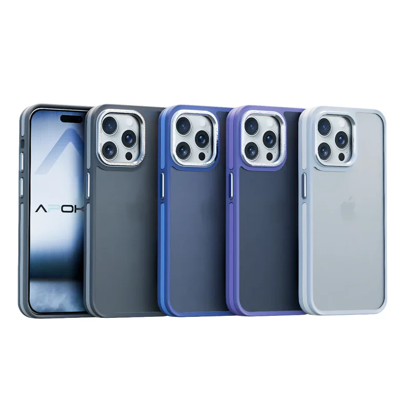 Capa Apokin para iPhone 15 Pro Max Fumada com Alumínio Lilás - Imagem 1