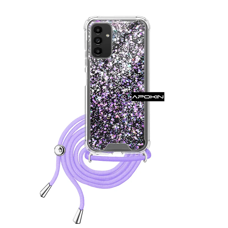 Capa de Gel Apokin para Samsung Galaxy A13 5G Transparente com Cordão Preto - Imagem 2