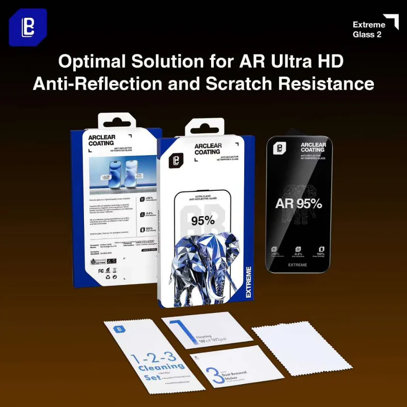 Protetor de Ecrã Apokin em Vidro Temperado Extreme AR para Apple iPhone 17 Pro Max e 16 Pro Max Transparente - Imagem 2