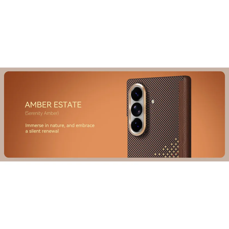 Capa Apokin Raptic Aramid Skin Pro para Samsung Galaxy Z Fold 8 Ultra Magnética Âmbar - Imagem 4