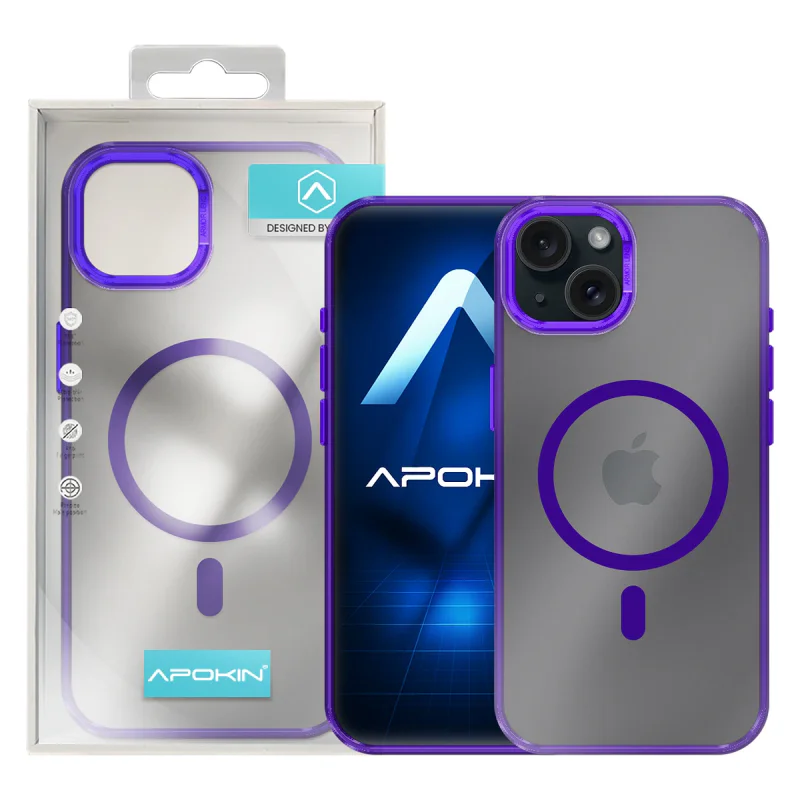 Capa Armor Apokin Fosca com MagSafe para iPhone 13 e iPhone 14 Lilás - Imagem 4