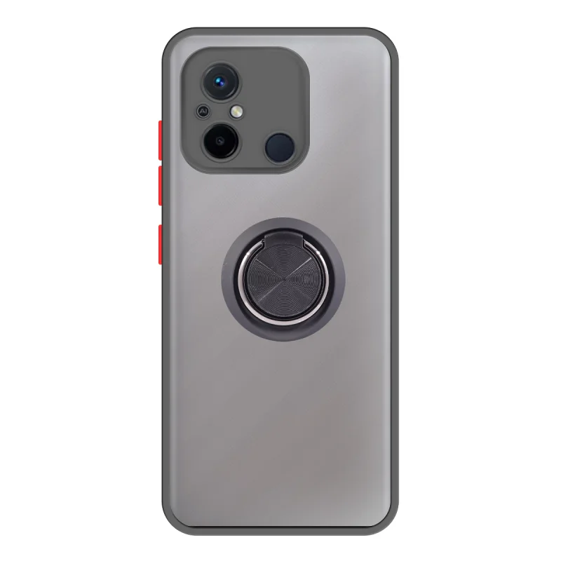 Capa de Gel Apokin Magnética com Suporte Fumado para Xiaomi Redmi 12C / Redmi 11A Vermelho - Imagem 4