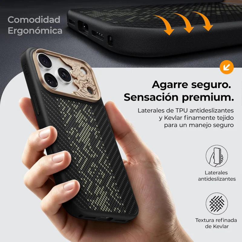 Capa Benks Knight Pro Y3 para iPhone 18 Pro Max Antichoques em Kevlar Preto - Imagem 6