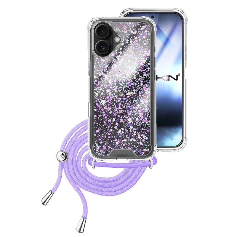 Capa Apokin para Apple iPhone 17 Gel Transparente com Cordão Preto - Imagem 2