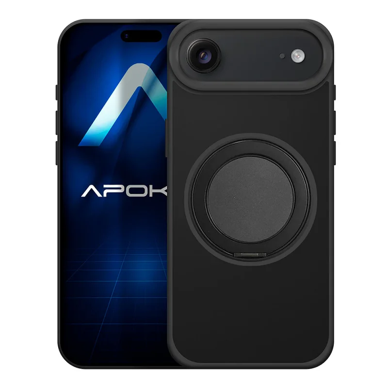 Capa Apokin para iPhone 17 Air Smoked com Suporte Giratório Preto - Imagem 4