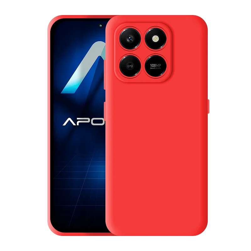 Capa Apokin para Honor 400 Smart em Silicone Suave Vermelho