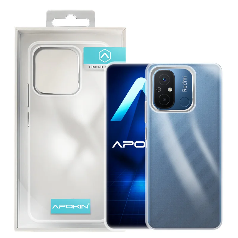 Capa Apokin em Acrílico Transparente para Xiaomi Redmi 12C Preto - Imagem 3