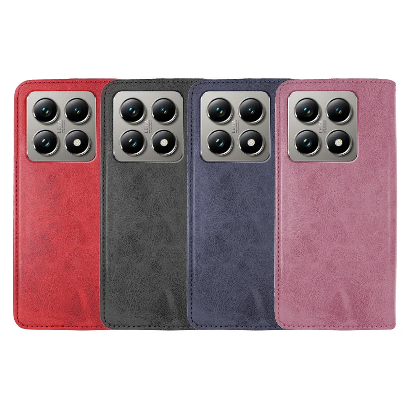 Capa Apokin em Pele Sintética com Porta-Cartões para Xiaomi 14T Pro Preto