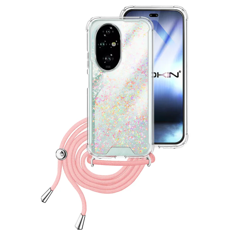 Capa Apokin Honor 200 Pro Gel Transparente com Cordão Rosa - Imagem 3