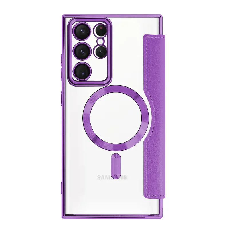 Capa Livro Apokin Mocome Cromada com MagSafe para Samsung Galaxy S22 Ultra Variedade de cores - Imagem 4