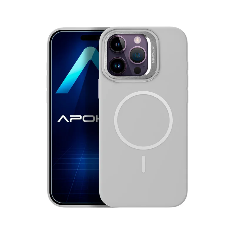 Capa Apokin para iPhone 14 Pro em Silicone Premium com MagSafe e Suporte Variedade de Cores - Imagem 4