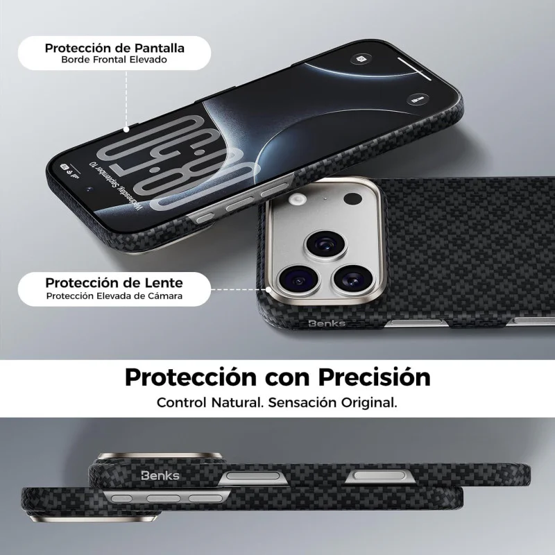Capa Apokin BENKS ArmorGrid Air C1 para Apple iPhone 17 Pro Max e iPhone 18 Pro Max em Kevlar Preto - Imagem 4