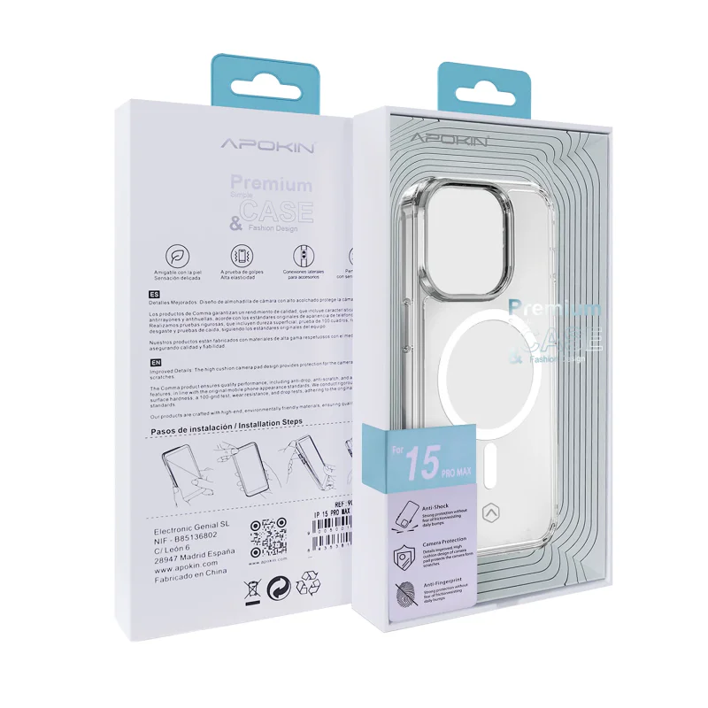 Capa Apokin para iPhone 15 Pro Acrílica com MagSafe Branco - Imagem 3