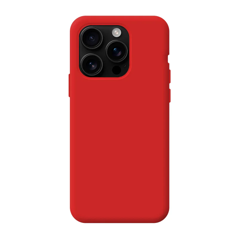 Capa de Silicone Suave Apokin para Apple iPhone 16 Pro Vermelho - Imagem 5