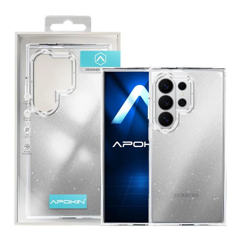 Capa Apokin para Samsung Galaxy S24 Ultra Acrílico Rígido com Purpurina Lilás - Imagem 3