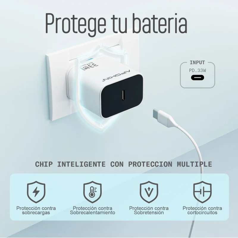 Carregador de Rede Apokin USB-C QC 3.0 33 W - Imagem 3