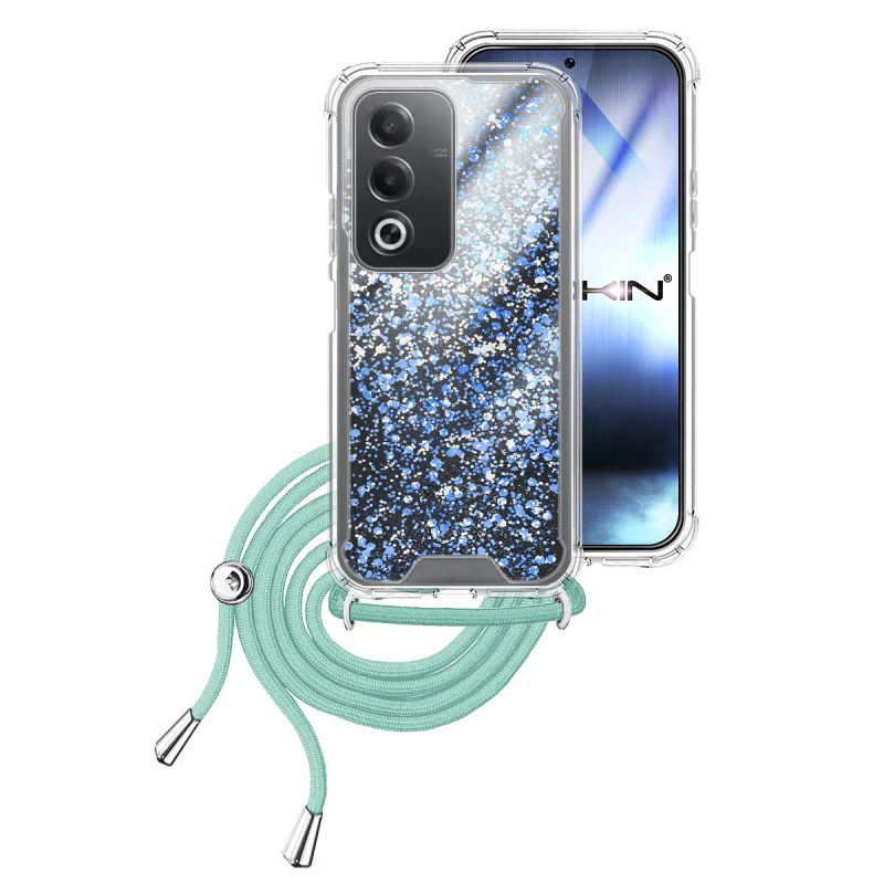 Capa de Gel Apokin para Oppo A80 Transparente com Cordão Rosa - Imagem 4