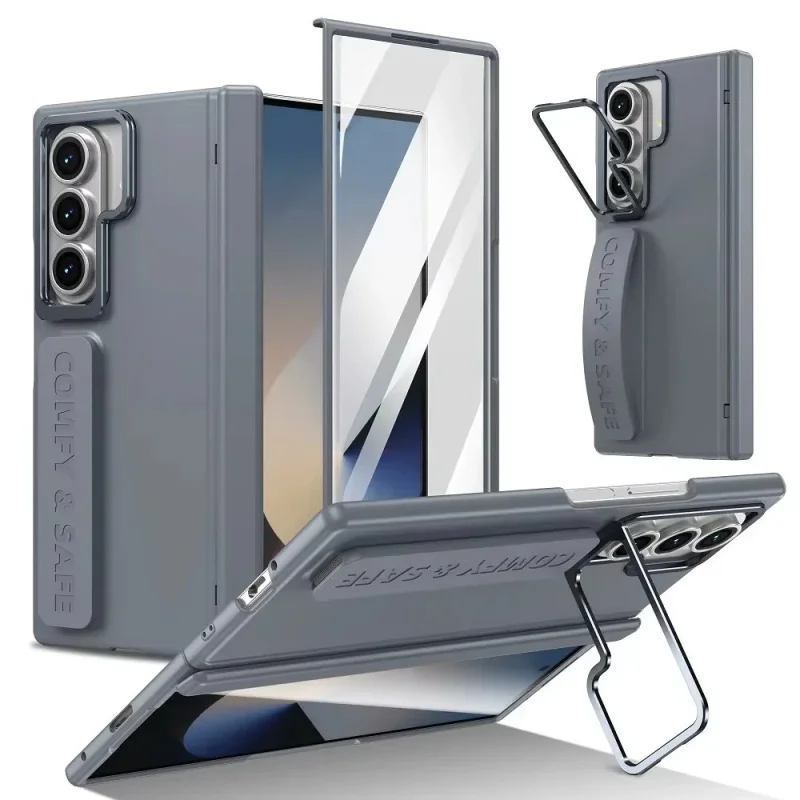 Capa 360 Apokin para Samsung Galaxy Z Fold8 com Suporte Metálico e Proteção de Câmara Azul - Imagem 4