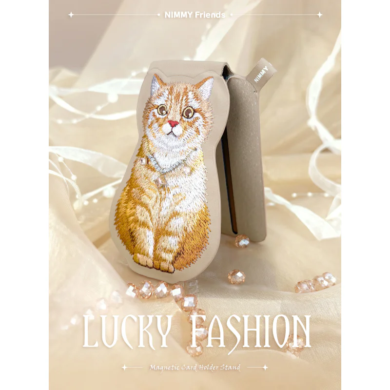 Porta-Cartões Magnético Apokin Nimmy Friends Lucky Fashion Gato Laranja - Imagem 2