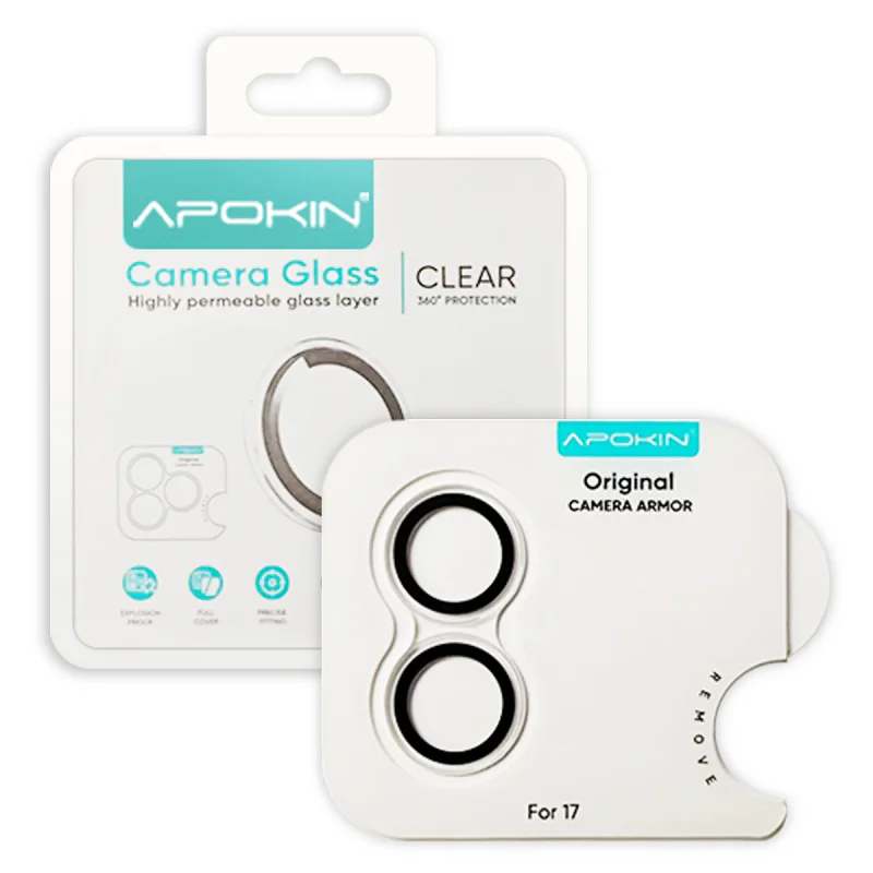 Protetor de Lentes Apokin para iPhone 16 / 16 Plus Transparente