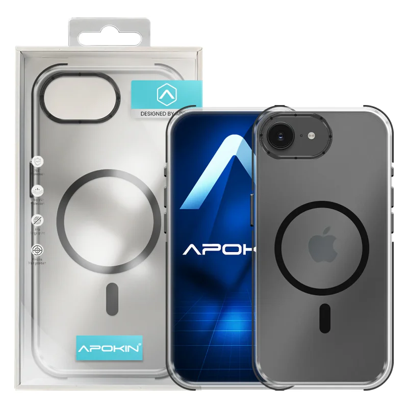 Capa Reforçada Apokin para iPhone 16E com MagSafe Preto - Imagem 2
