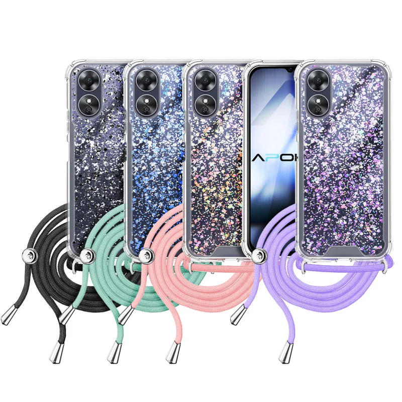 Capa Apokin para Oppo A17 4G Gel Transparente com Cordão Variedade de cores