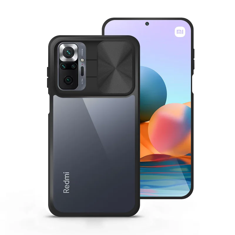 Capa Gel Antichoque com Tampa Deslizante para Xiaomi Redmi Note 10 Pro Preta Azul marinho - Imagem 5