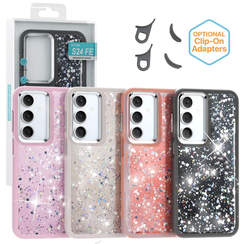 Capa Apokin para Samsung Galaxy S24 FE Bling-Bling Purpurina Lilás