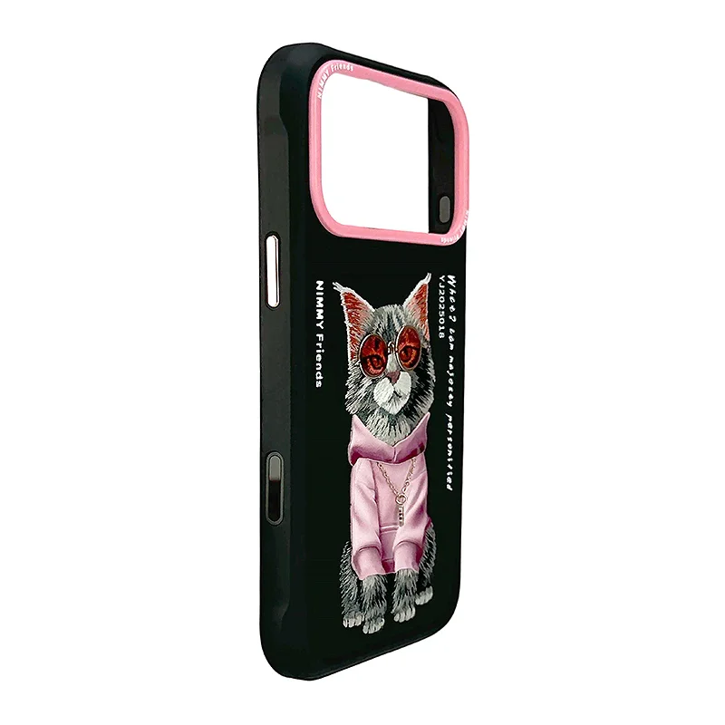 Capa Nimmy Bordada Apokin para iPhone 16 Pro Max com MagSafe Gato Preto - Imagem 3