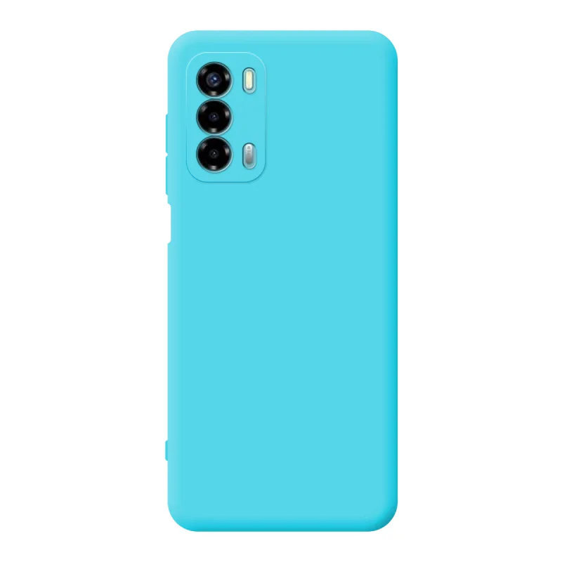 Capa Apokin para ZTE Blade V40 Lite e Blade A72 em Silicone Macio com Proteção 3D Azul Turquesa - Imagem 4