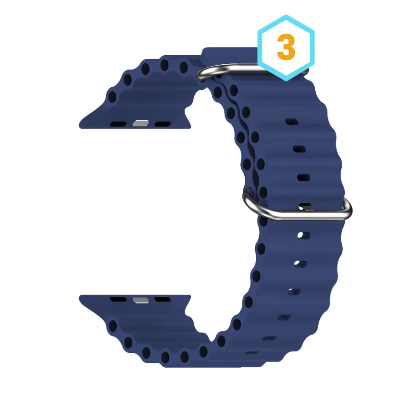 Bracelete de Silicone Apokin Ocean para Apple Watch 42/44/45/49 mm Rosa Palo - Imagem 4
