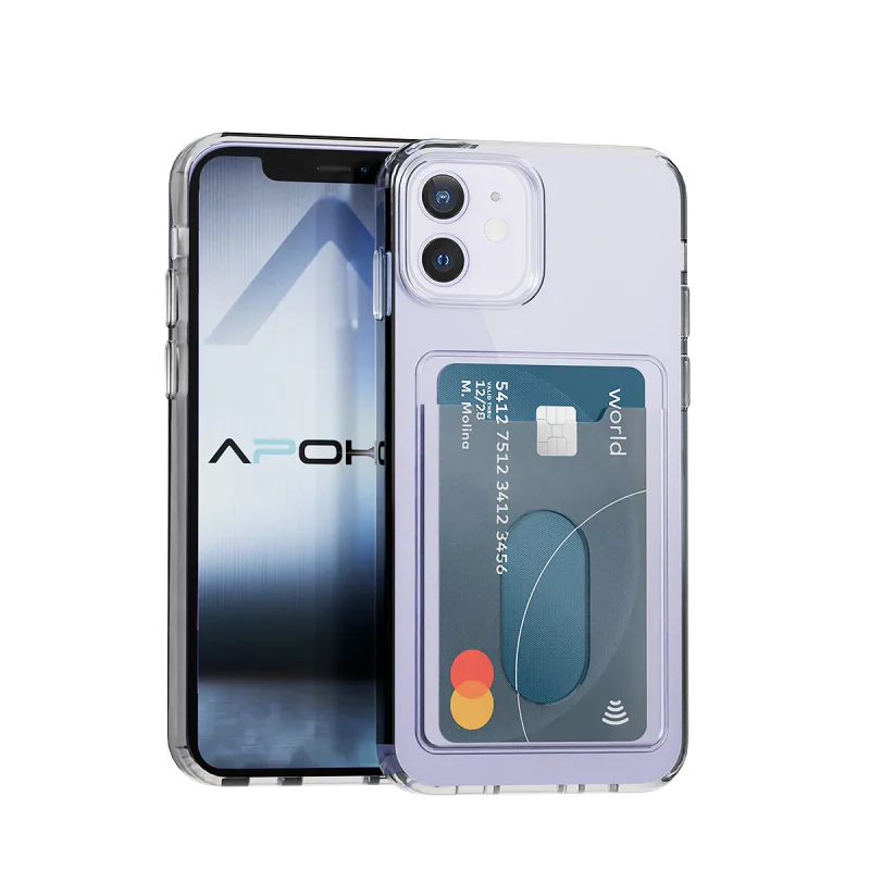 Capa Apokin para iPhone 12 e 12 Pro Transparente com Porta-cartões