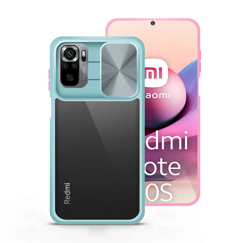 Estojo de Gel Apokin Antichoque com Capa Deslizante para Câmara para Xiaomi Redmi Note 10 Azul turquesa - Imagem 2