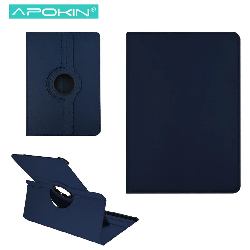 Capa Apokin para Tablet Universal 11 a 12 polegadas Giratória Dobrável Azul marinho - Imagem 3