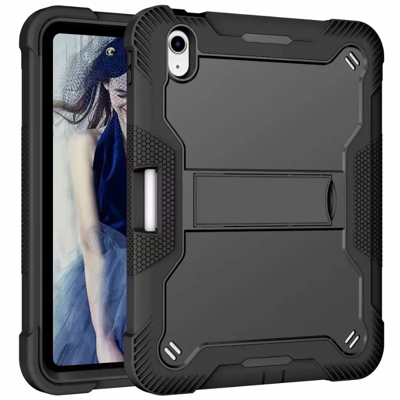 Capa Antichoque Apokin para Lenovo Tab M10 X606 10,3 polegadas com Suporte Preto - Imagem 2